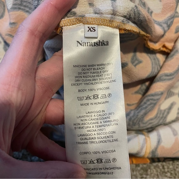 Nanushka Ira wrap dress boho retro 70s western flower child wedding cocktail - Picture 8 of 9